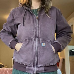 WOMEN'S LOOSE FIT WASHED DUCK INSULATED medium rare purple color